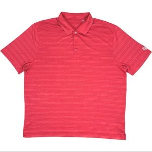 Cutter and Buck Men’s Red Cider Ridge Golf Club DryTec Stripe Polo Shirt XL